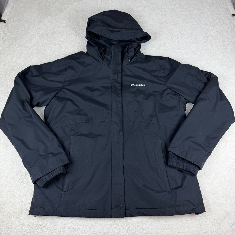 Columbia Mens 3-1 Interchange‎ Black Waterproof Hooded Jacket & fleece inner